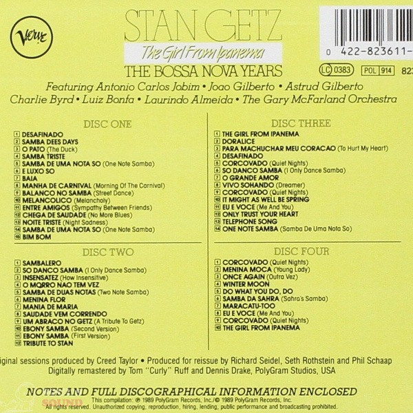 Stan Getz The Girl From Ipanema - The Bossa Nova Years 4 CD