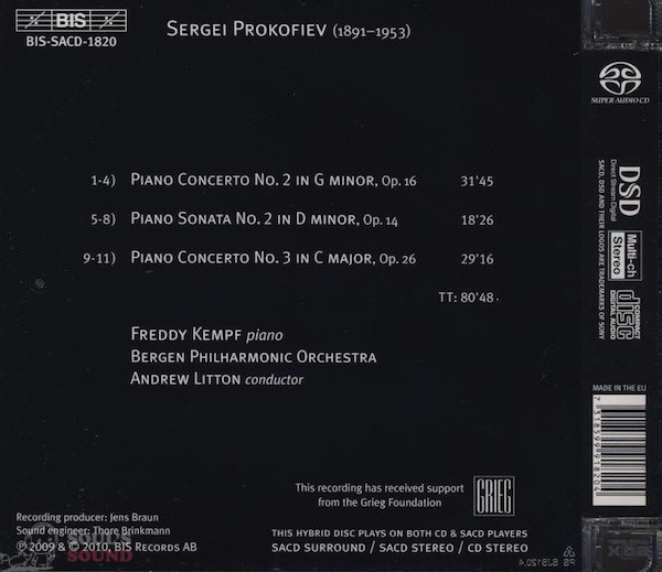 Freddy Kempf. Prokofiev. Piano Concertos Nos. 2 & 3 SACD
