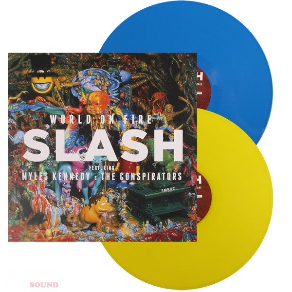 SLASH - WORLD ON FIRE 2 LP Blue-Yellow