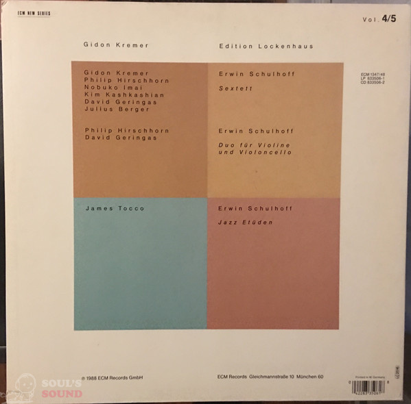 Shostakovich Schulhoff - Gidon Kremer ‎– Edition Lockenhaus, Vol. 4/5 2 LP
