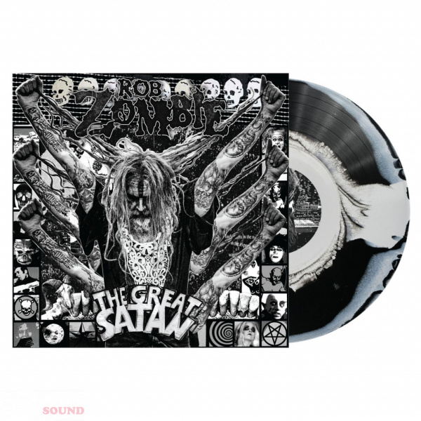 Rob Zombie The Great Satan LP Black White Swirl