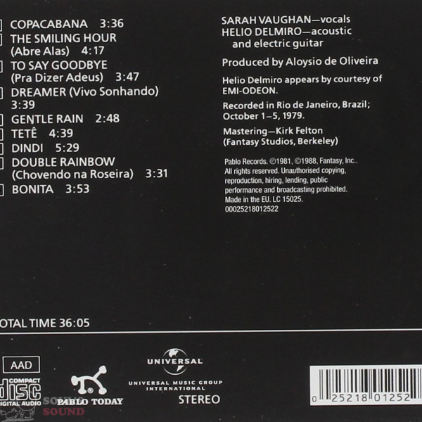 Sarah Vaughan Copacabana CD