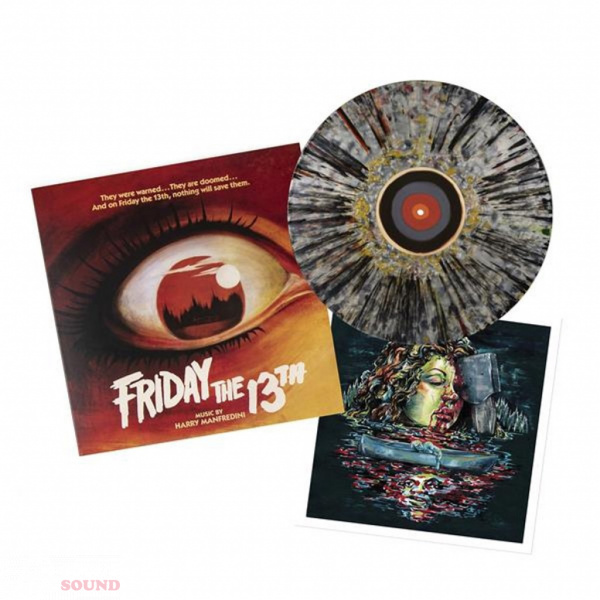 Harry Manfredini Friday The 13th LP Silver with Black Red and Gold Splatter
