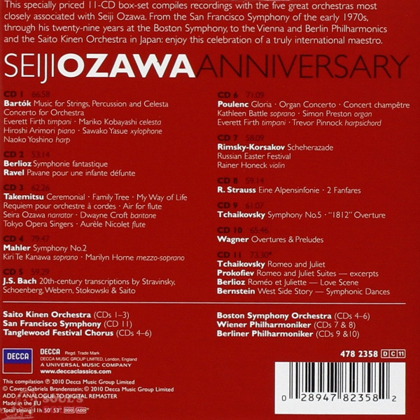 Seiji Ozawa Anniversary 11 CD