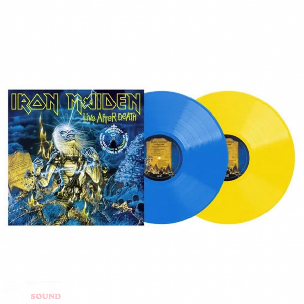 Iron Maiden Life After Death 2 LP Yellow & Blue Limited