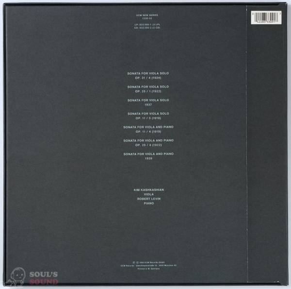 Paul Hindemith, Kim Kashkashian, Robert Levin ‎– Sonatas For Viola / Piano And Viola Alone 3 LP