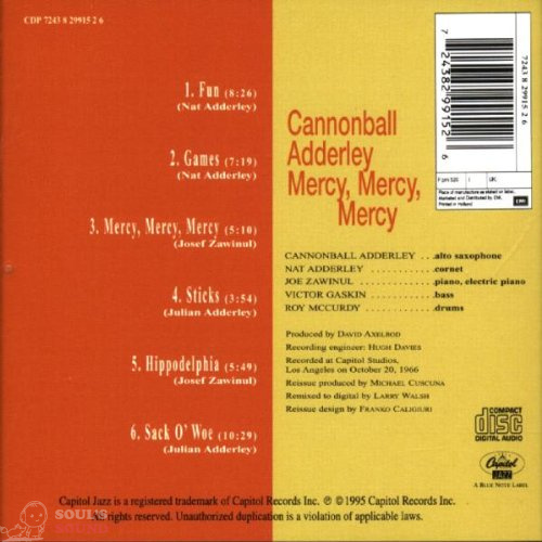 Cannonball Adderley Mercy, Mercy, Mercy! Live At The Club CD