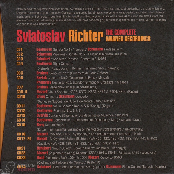Sviatoslav Richter ‎The Complete Warner Recordings 24 CD
