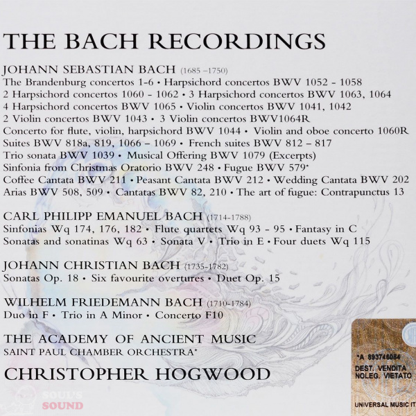 Christopher Hogwood The Bach Recordings 20 CD