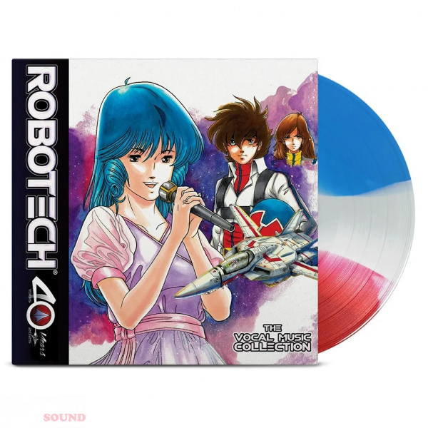 Original Soundtrack Robotech The Vocal Music Collection LP Tri-Colour Striped Blue White Red Limited