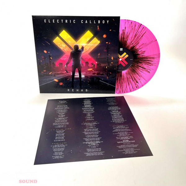 Electric Callboy Rehab LP Limited Edition Transparent Neon Pink / Black Splattered