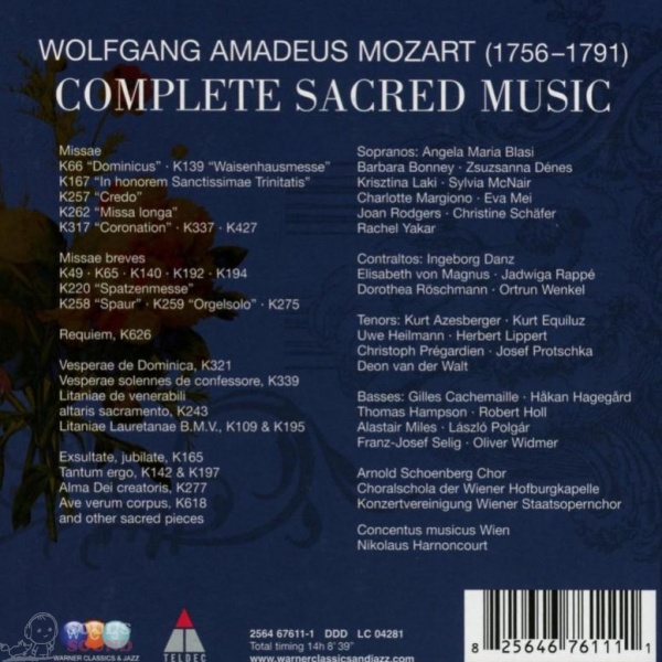 Nikolaus Harnoncourt Mozart Complete Sacred Music 13 CD