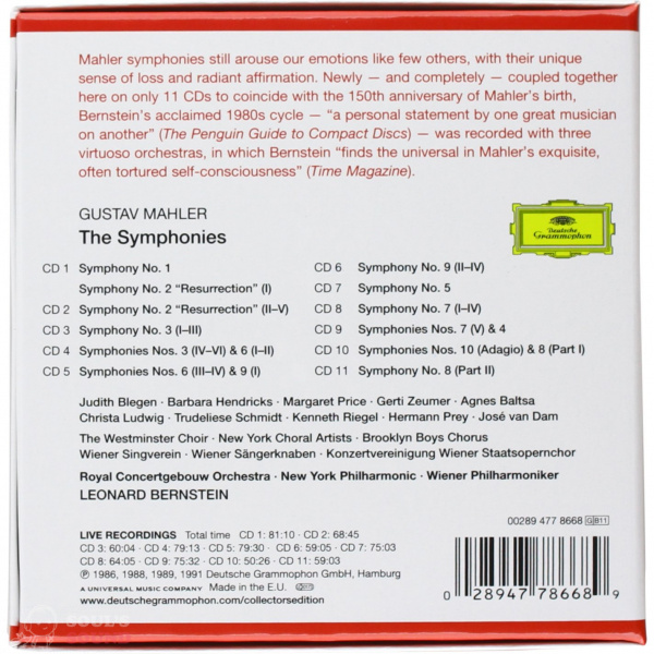 Leonard Bernstein Mahler: The Symphonies 11 CD