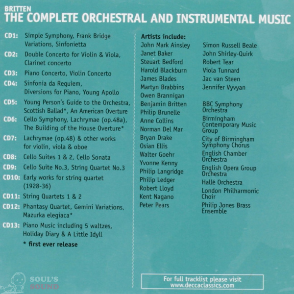 Britten: Instrumental 13 CD
