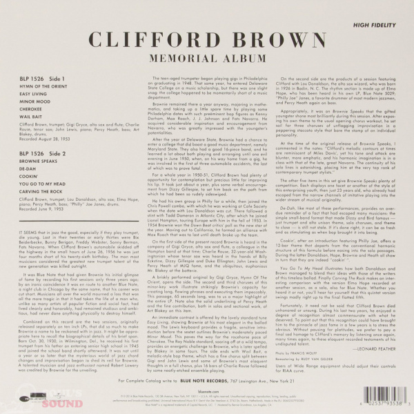 Clifford Brown Memorial Album LP